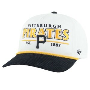 NEW Pittsburgh PIRATES  '47 Brand Rustic Hitch Snapback Baseball Hat - White $38